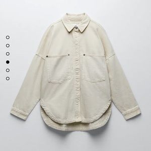 Zara oversized cream denim shirt/jacket